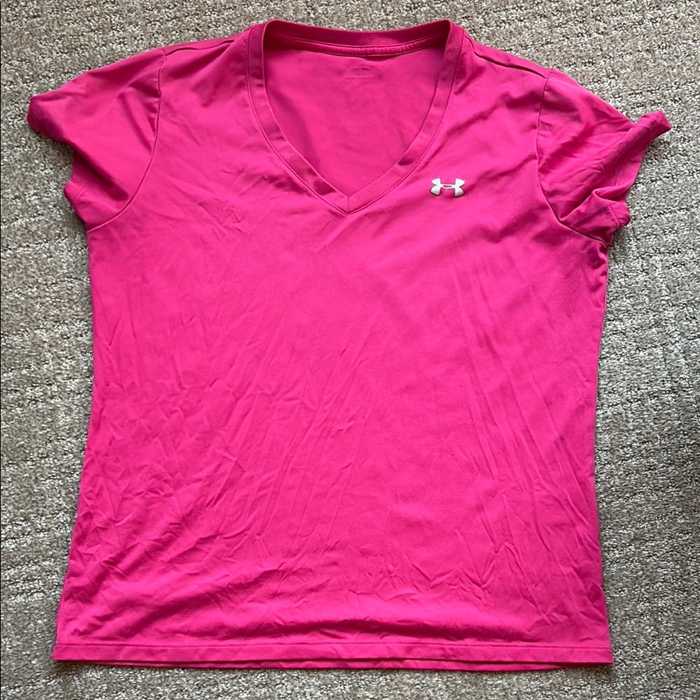 Under Armour Women's Pink V-Neck Top
